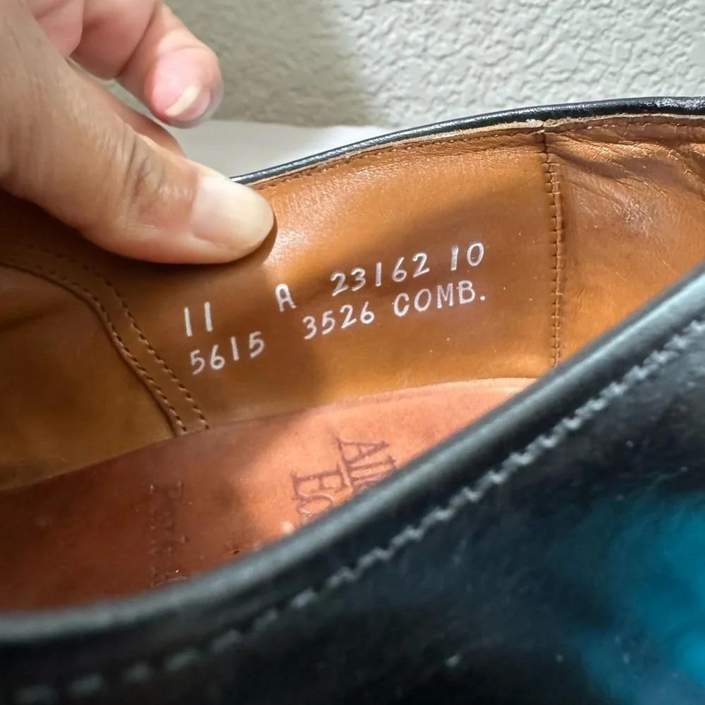 Allen Edmonds Park Avenue Oxfords Men's  Black Leather Cap Toe Shoes Size 11A - Picture 8 of 12